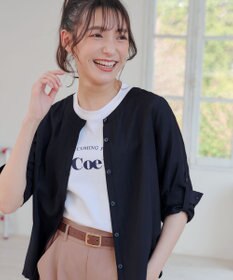 Tiaclasse L 【洗える】ノーカラーシアーシャツ