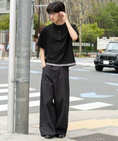 WEGO 【ユニセックス着用ITEM/MLサイズ展開】フェイクレイヤードヘンリーネックT（SS）