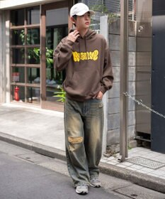 WEGO 【ユニセックス着用ITEM/SMLサイズ展開】グラフィックロゴプルパーカー