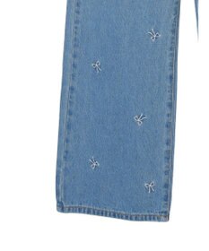 Green Parks ・Ｄｏｕｂｌｅ　Ｆｌａｇｓ　リボン刺繍ストレートデニム