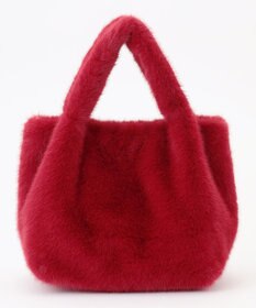 ANY カラーファーバッグ レッド