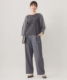 自由区 L 【洗える】フェザーラメ ニット