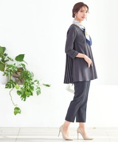 Tiaclasse 【洗える・スマート裏起毛】バックプリーツチュニックブラウス