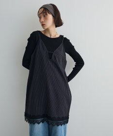 Green Parks ２ＷＡＹレース×ピンストライプキャミソールワンピース