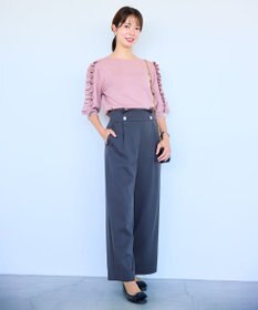 Feroux 【洗える】フリルスリーブニット