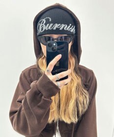 WEGO ロゴプリントシングルニットワッチ