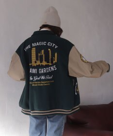 WEGO 【25年秋冬新作/ユニセックス着用ITEM/SMLサイズ展開】メルトンワッペンスタジャン