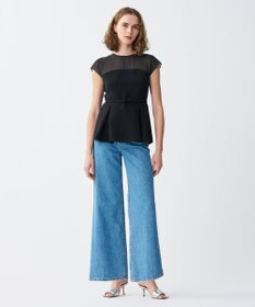 uncrave ウォッシャブルダブルクロス ビスチェブラウス(フレンチスリーブ)