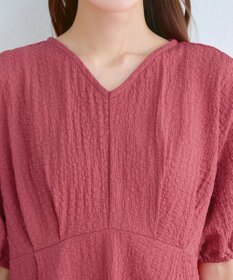 Tiaclasse L 【新色追加】ワッフルVネックワンピース