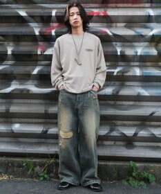 WEGO スーパーバギーダメージデニムパンツ