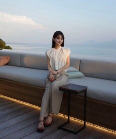 Green Parks タックデザインショート丈シャツ