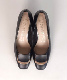 Dominic3 スクエアモチーフ レザーパンプス