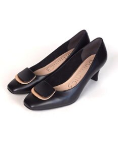 Dominic3 スクエアモチーフ レザーパンプス