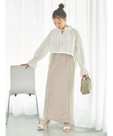 earth music&ecology ＳＥＴ２点ドビーショートブラウス＋キャミワンピース