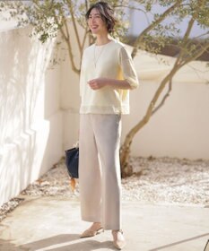 J.PRESS LADIES S リネンバイオシャンブレー ワイド パンツ