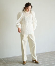 #Newans シアーパフスリーブブラウス