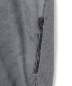 JOSEPH HOMME 新素材【ストレッチ/光沢感】レザーライクジャージーコンビ　フーディー