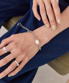 AMERICAN HOLIC 【ステンレス】パールトップスライドブレスレット