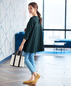 Tiaclasse 【洗える・スマート裏起毛】バックプリーツチュニックブラウス