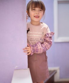 ANY KIDS チェック袖 ドッキング プルオーバー