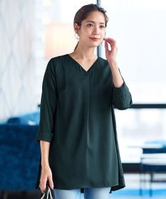 Tiaclasse 【洗える・スマート裏起毛】バックプリーツチュニックブラウス