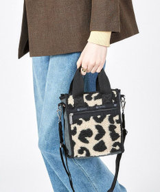 LeSportsac DENIM MINI N/S TOTE レオパードシェルパ DENIM MINI N/S TOTE/ブラックデニム/レオパードシェルパ
