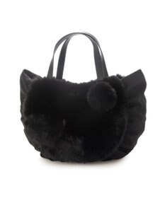 UNBILLION カシュカシュ cachecache / ポンポン付きエコファーラウンド型トートバッグ