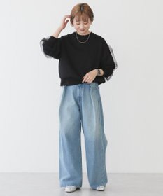 AMERICAN HOLIC 袖チュール重ねプルオーバー