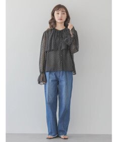 AMERICAN HOLIC ドビーシフォンフリルブラウス