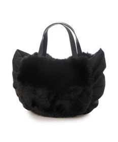 UNBILLION カシュカシュ cachecache / ポンポン付きエコファーラウンド型トートバッグ