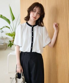 Green Parks ・ＥＬＥＮＣＡＲＥ　ＤＵＥ　バイカラーブラウス