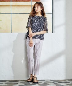 J.PRESS LADIES 【洗える・撥水・防汚】コットンFITTYシャーク テーパード パンツ