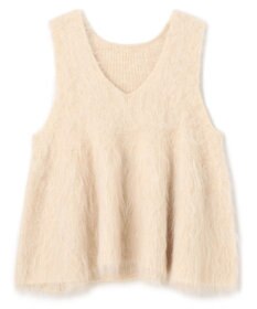 UNFILO 【野呂佳代さん着用】アルパカシャギー ペプラムジレ