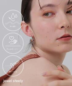 Phoebe ≪WEB限定≫【金属アレルギー対応】エンフォルドフープピアス　シルバー/サージカルステンレス