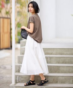 ANY 【大好評につき新色追加！/ウエストゴム】シャンブレーライクフレアスカート