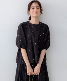 組曲 【WEB限定】ミニフラワーエンブロイダリー ブラウス ブラック系7