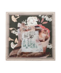 MOONBAT 【WEB限定】PAUL & JOE ACCESSOIRES シルクツイル キャットコラージュスカーフ 58×58cm