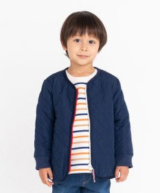 MIKI HOUSE HOT BISCUITS 【80-120cm】 抗菌・抗ウィルス ノーカラー キルティング 中綿ジャンパー