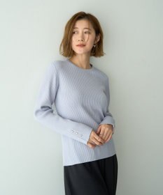 YECCA VECCA 袖釦クルーネックリブニット