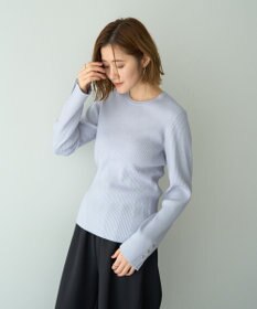 YECCA VECCA 袖釦クルーネックリブニット