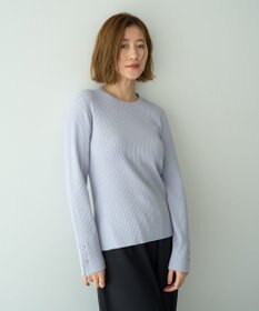 YECCA VECCA 袖釦クルーネックリブニット
