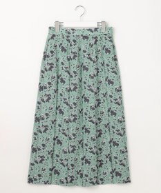 自由区 L 【洗える】リネンライクフラワープリント スカート
