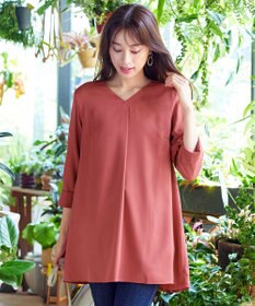 Tiaclasse 【洗える・スマート裏起毛】バックプリーツチュニックブラウス