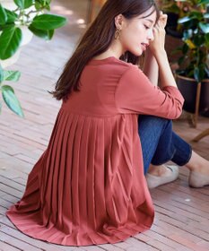 Tiaclasse 【洗える・スマート裏起毛】バックプリーツチュニックブラウス