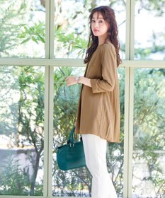 Tiaclasse 【洗える・スマート裏起毛】バックプリーツチュニックブラウス