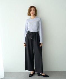 YECCA VECCA 袖釦クルーネックリブニット