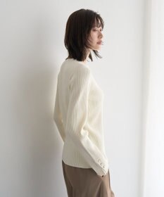 YECCA VECCA 袖釦クルーネックリブニット