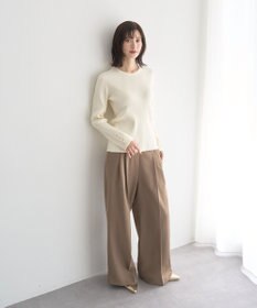 YECCA VECCA 袖釦クルーネックリブニット