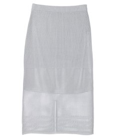 Green Parks ２ｗａｙ　メッシュ編みニットＩラインスカート（ペチ付き）