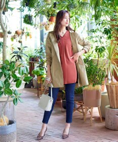 Tiaclasse 【洗える・スマート裏起毛】バックプリーツチュニックブラウス